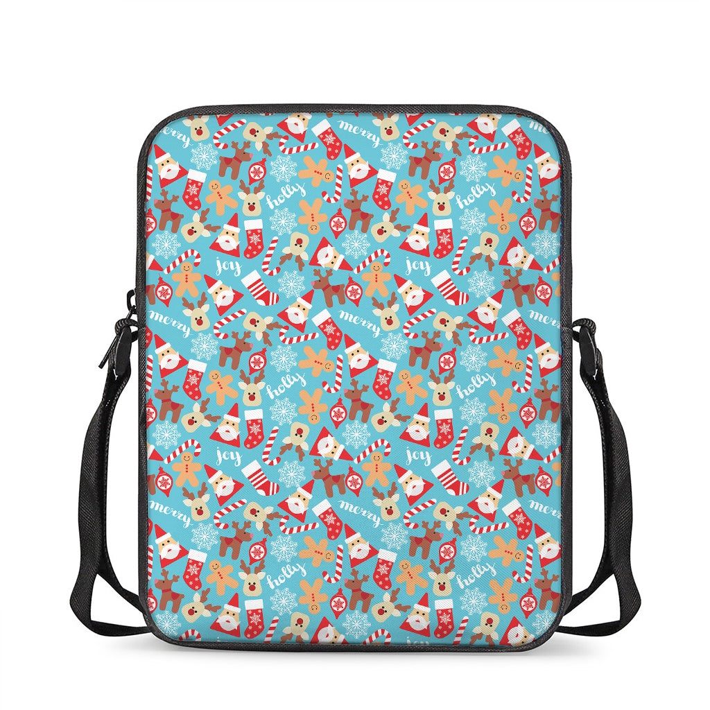 Cute Christmas Elements Pattern Print Rectangular Crossbody Bag