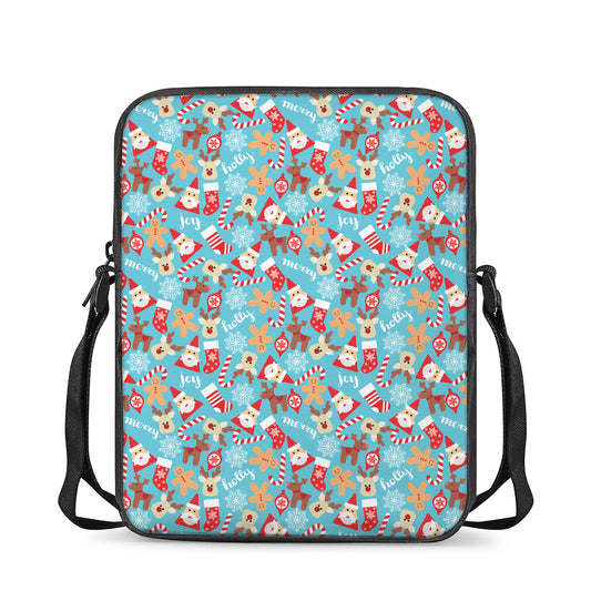 Cute Christmas Elements Pattern Print Rectangular Crossbody Bag