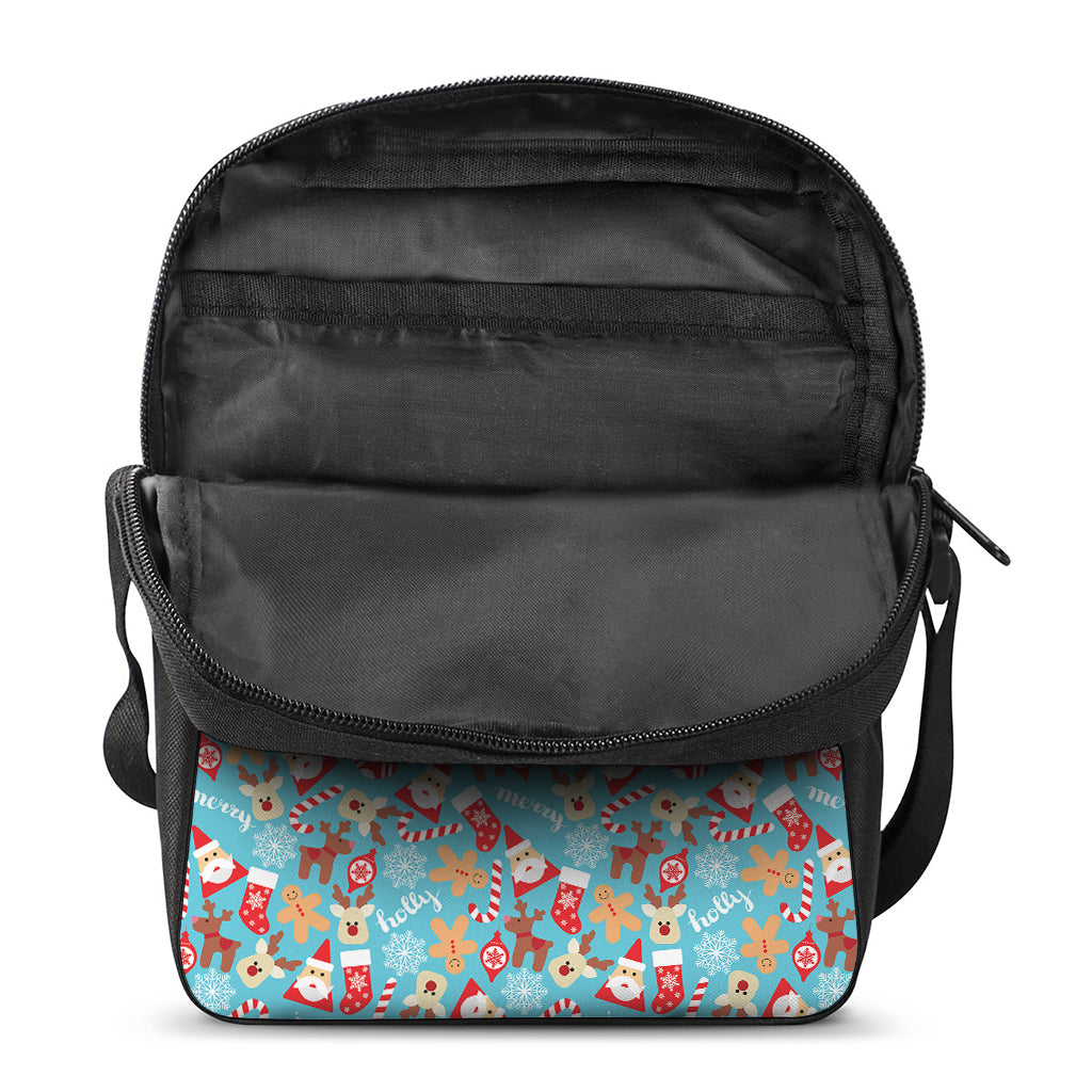 Cute Christmas Elements Pattern Print Rectangular Crossbody Bag