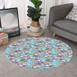 Cute Christmas Elements Pattern Print Round Rug