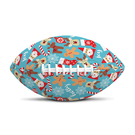 Cute Christmas Elements Pattern Print Rugby Ball