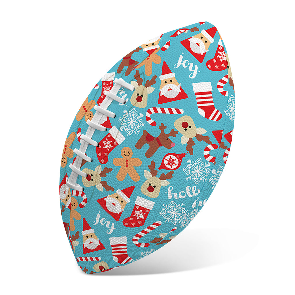 Cute Christmas Elements Pattern Print Rugby Ball