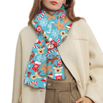 Cute Christmas Elements Pattern Print Scarf