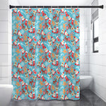 Cute Christmas Elements Pattern Print Shower Curtain