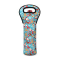 Cute Christmas Elements Pattern Print Single Neoprene Wine Tote