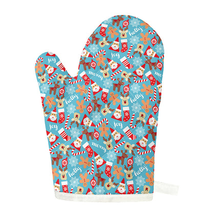 Cute Christmas Elements Pattern Print Single Oven Mitt