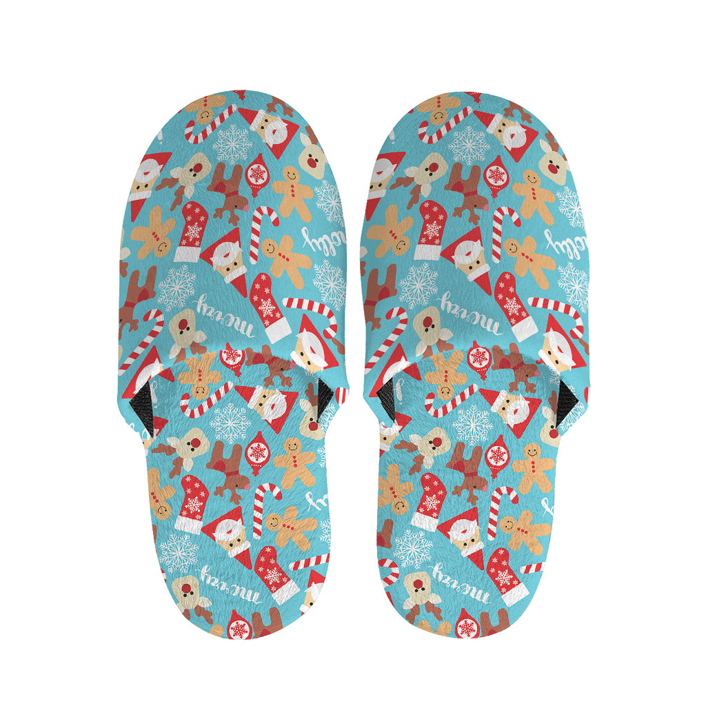 Cute Christmas Elements Pattern Print Slippers
