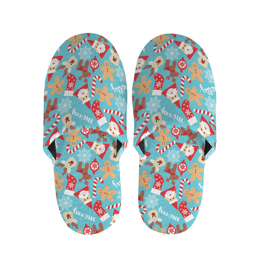 Cute Christmas Elements Pattern Print Slippers