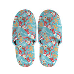 Cute Christmas Elements Pattern Print Slippers
