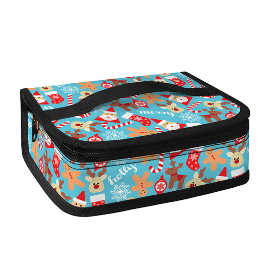 Cute Christmas Elements Pattern Print Small Lunch Bag