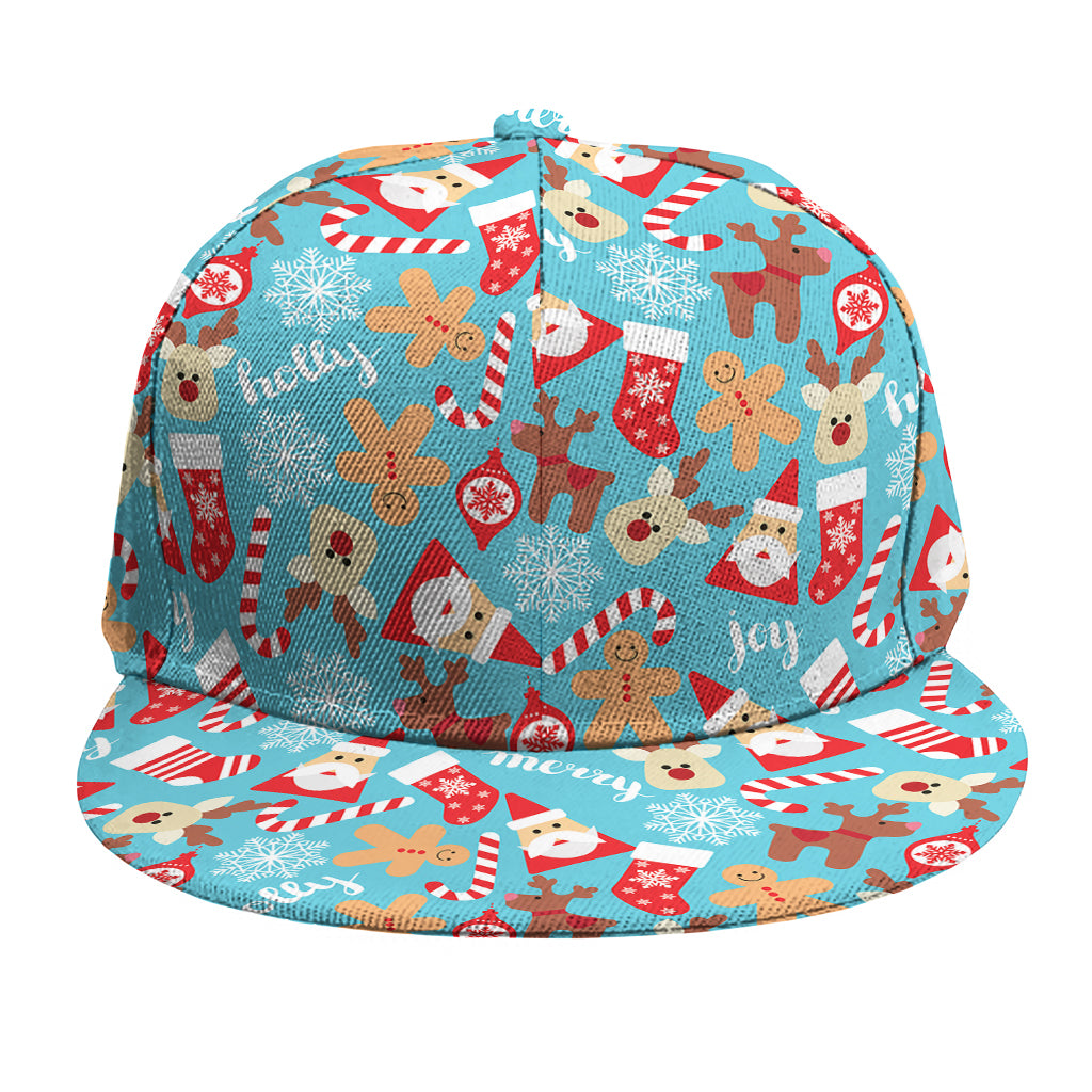 Cute Christmas Elements Pattern Print Snapback Cap