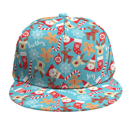Cute Christmas Elements Pattern Print Snapback Cap