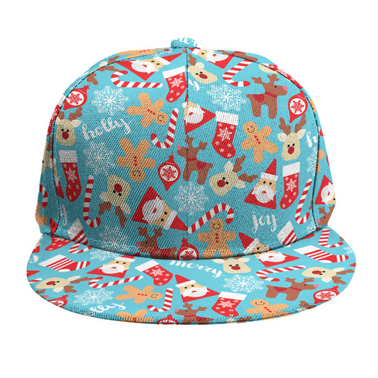 Cute Christmas Elements Pattern Print Snapback Cap