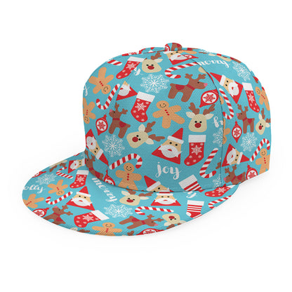 Cute Christmas Elements Pattern Print Snapback Cap