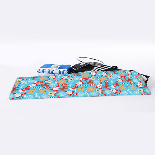 Cute Christmas Elements Pattern Print Sports Towel