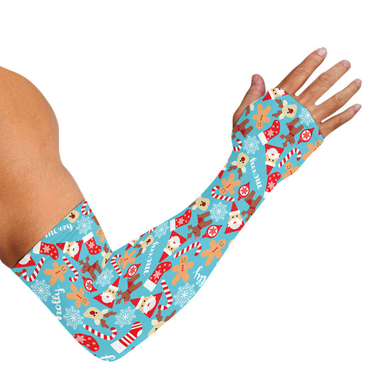 Cute Christmas Elements Pattern Print Sun Protection Arm Sleeves