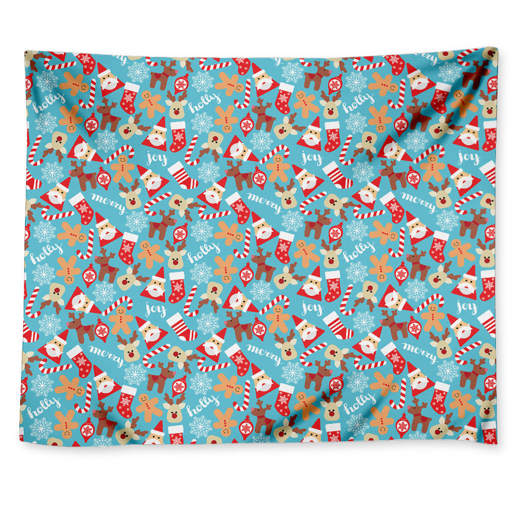 Cute Christmas Elements Pattern Print Tapestry