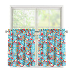 Cute Christmas Elements Pattern Print Tier Curtains