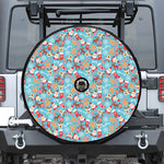 Cute Christmas Elements Pattern Print Tire Cover With Camera Hole