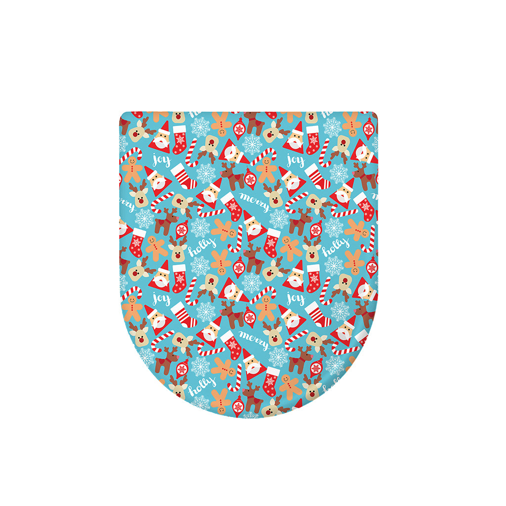 Cute Christmas Elements Pattern Print Toilet Lid Cover