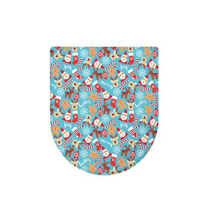 Cute Christmas Elements Pattern Print Toilet Lid Cover