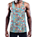 Cute Christmas Elements Pattern Print Men's Workout Tank Top
