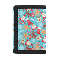 Cute Christmas Elements Pattern Print Trifold Wallet