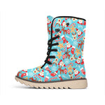 Cute Christmas Elements Pattern Print Winter Boots