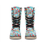 Cute Christmas Elements Pattern Print Winter Boots