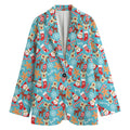 Cute Christmas Elements Pattern Print Women's Cotton Blazer