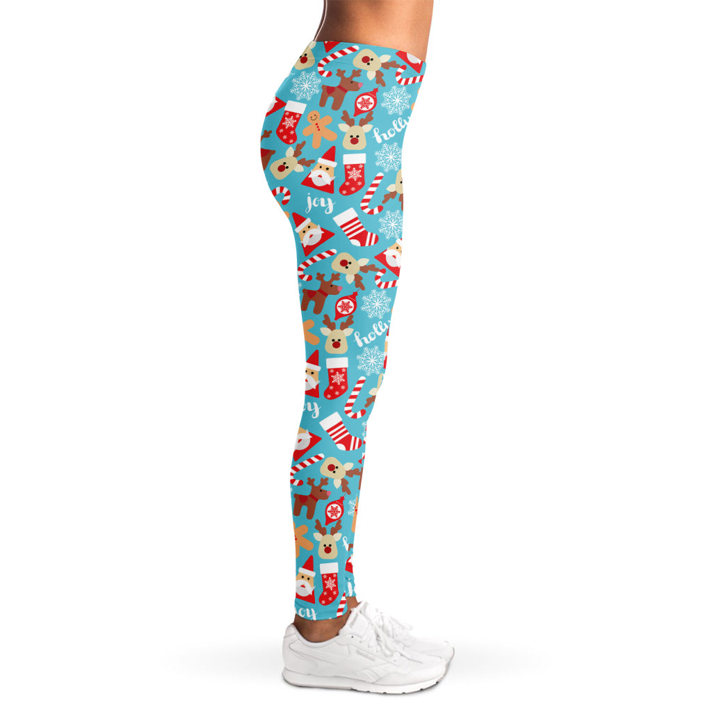 Cute Christmas Elements Pattern Print Women's Leggings
