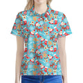 Cute Christmas Elements Pattern Print Women's Polo Shirt