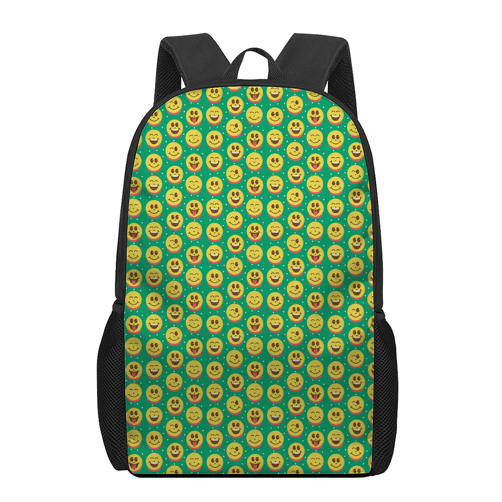 Cute Christmas Emoji Pattern Print 17 Inch Backpack