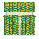 Cute Christmas Emoji Pattern Print 3 Piece Kitchen Curtains