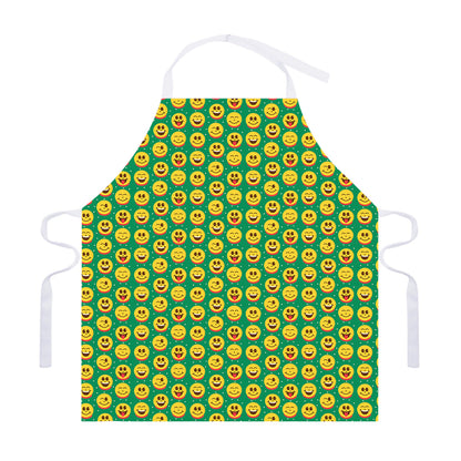 Cute Christmas Emoji Pattern Print Adjustable Apron