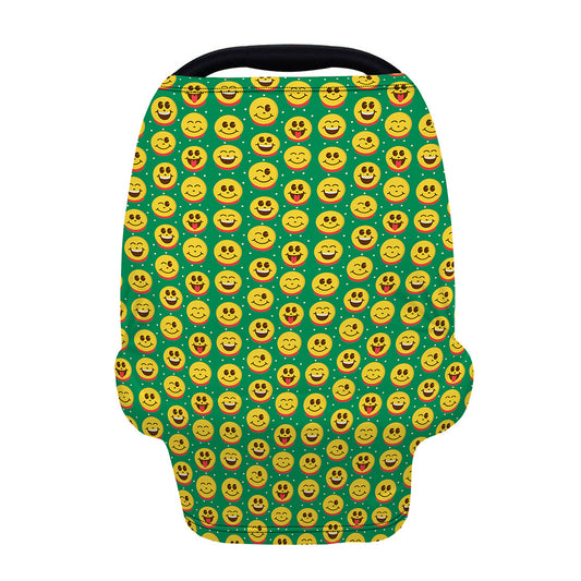 Cute Christmas Emoji Pattern Print Baby Seat Cover