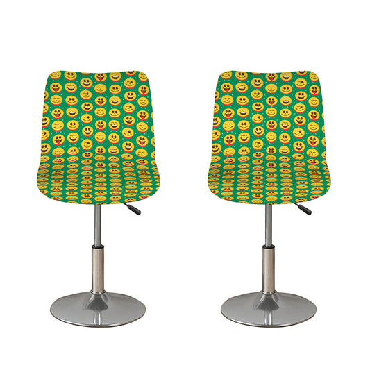 Cute Christmas Emoji Pattern Print Bar Stool Covers