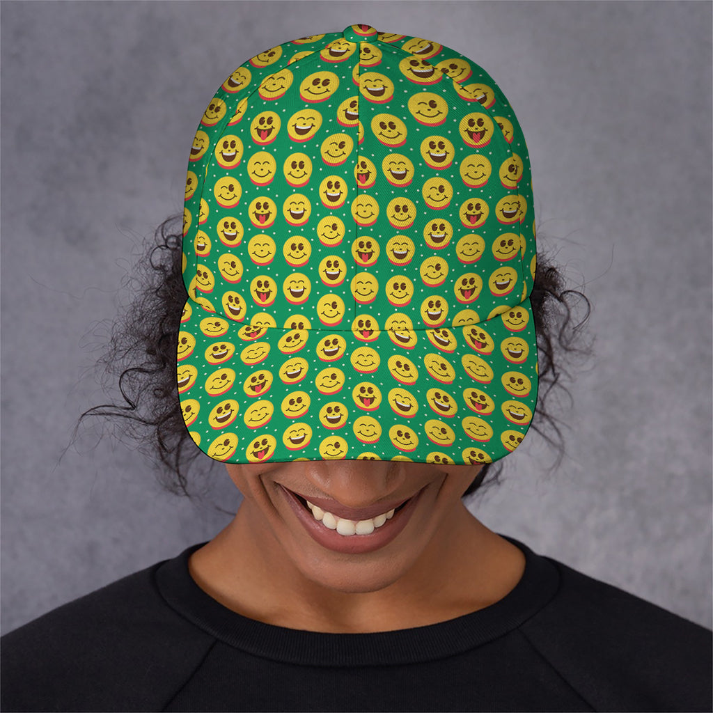 Cute Christmas Emoji Pattern Print Baseball Cap