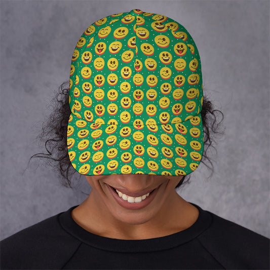 Cute Christmas Emoji Pattern Print Baseball Cap