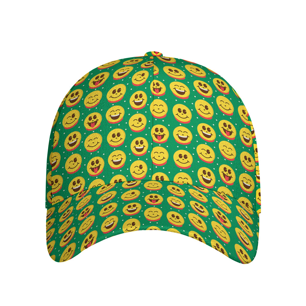 Cute Christmas Emoji Pattern Print Baseball Cap