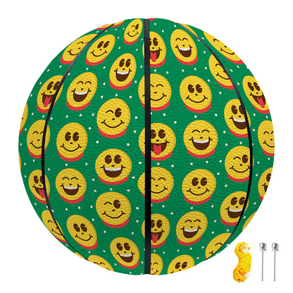 Cute Christmas Emoji Pattern Print Basketball