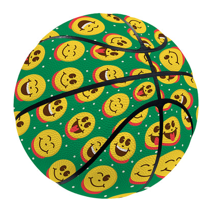 Cute Christmas Emoji Pattern Print Basketball