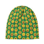 Cute Christmas Emoji Pattern Print Beanie