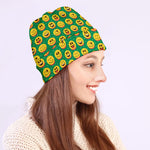 Cute Christmas Emoji Pattern Print Beanie
