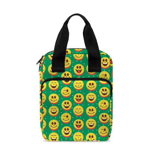Cute Christmas Emoji Pattern Print Bible Tote Bag