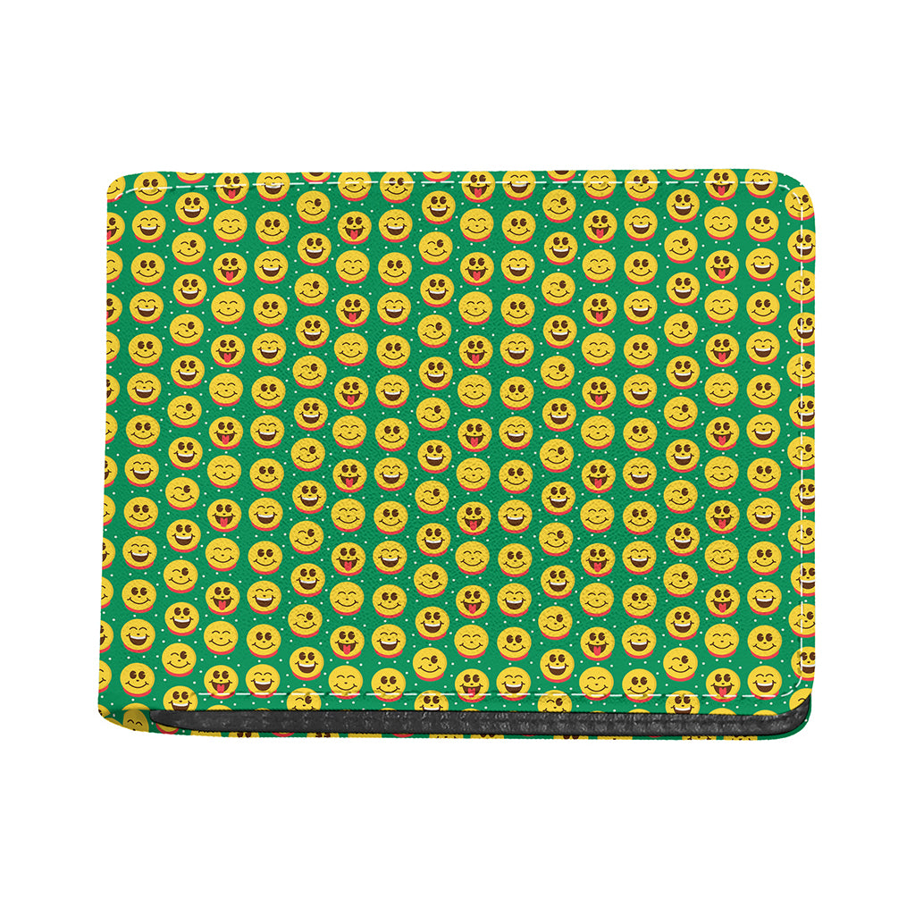 Cute Christmas Emoji Pattern Print Bifold Wallet