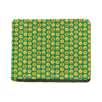 Cute Christmas Emoji Pattern Print Bifold Wallet