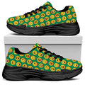 Cute Christmas Emoji Pattern Print Black Chunky Shoes