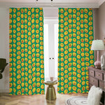 Cute Christmas Emoji Pattern Print Blackout Pencil Pleat Curtains