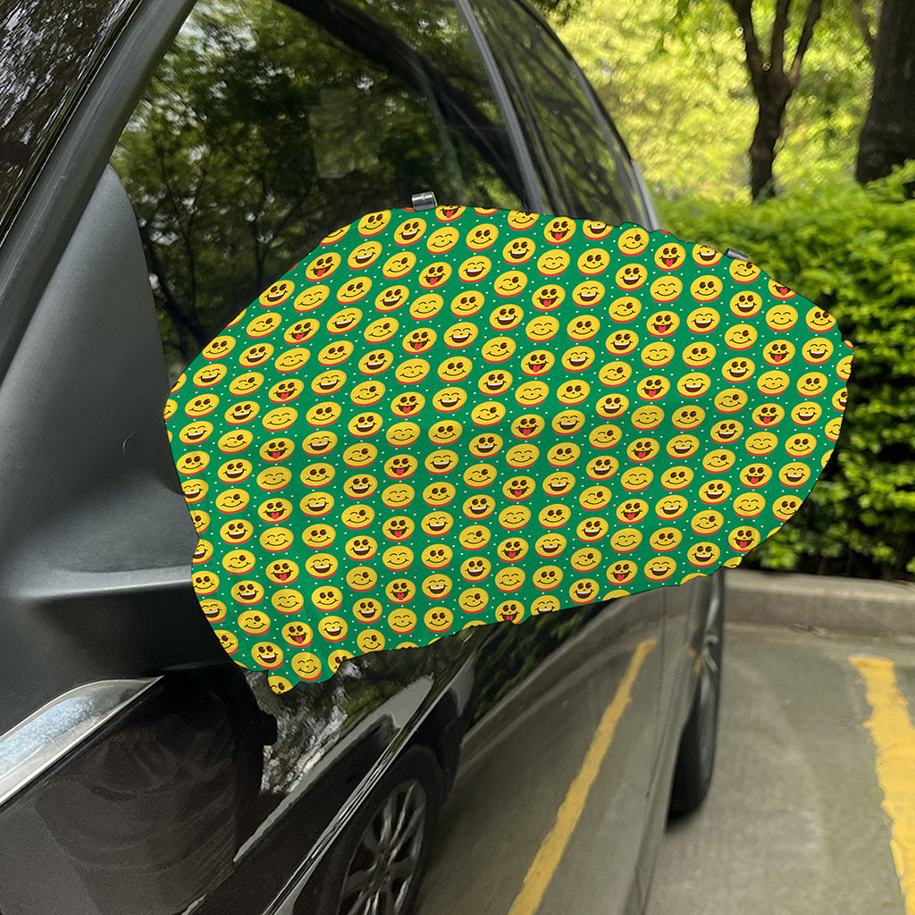 Cute Christmas Emoji Pattern Print Car Side Mirror Covers